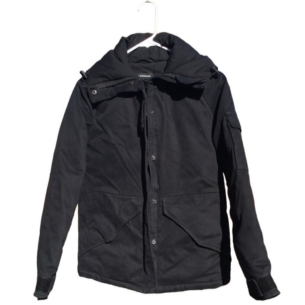 Club Monaco Womens Coat Size XS Black Down Fill Minimalist Classic Preppy Jacket